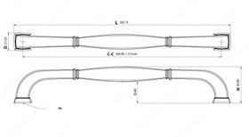 12" CTC Transitional Style Pinched Middle Pull - Brushed Nickel