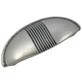 2-1/2" CTC Striped Cup Pull - Distressed Silver