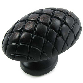 1-1/2" Oval Quilted Knob - Oil Rubbed Bronze