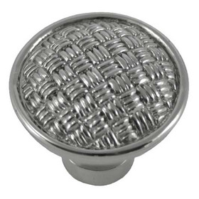 1-1/4" Dia. Round Rattan Knob - Polished Nickel