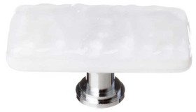 2" Glacier White Long Knob - Polished Chrome