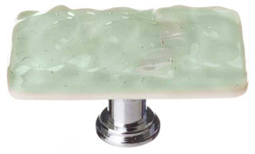 2" Glacier Spruce Green Long Knob - Polished Chrome