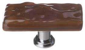 2" Glacier Woodland Brown Skinny Long Knob - Satin Nickel