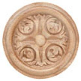 Carved Rosette, acanthus, maple, 2 7/8 x 3/8"