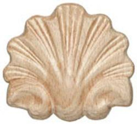 Carved Onlay, shell, cherry, 3-1/4 x 2-15/16" - Box of 10