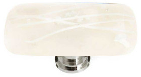 2" Cirrus Vanilla & White Mardi Gras Long Knob - Satin Nickel