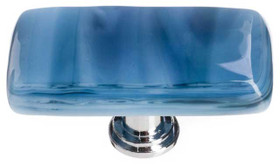 2" Cirrus Marine Blue Long Knob - Polished Chrome