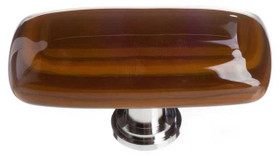 2" Stratum Woodland Brown & Umber Brown Long Knob - Satin Nickel