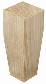 Leg, 2 sided taper, maple, 6 x 2-1/2"