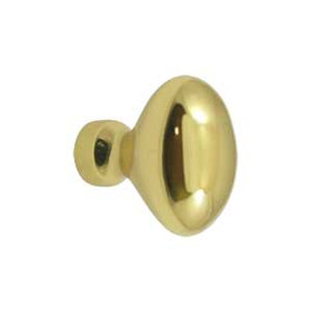 1-1/4" Oval Egg Knob - Polished Brass