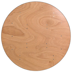 Round Wood Folding Banquet Table with Clear Coated Finished Top