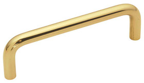 3-1/2" CTC Solid Brass Wire Pull - Polished Brass - KLR-PW354-3