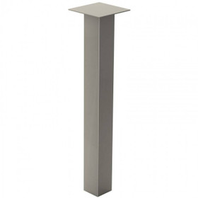 Square post table leg in brushed chrome finish