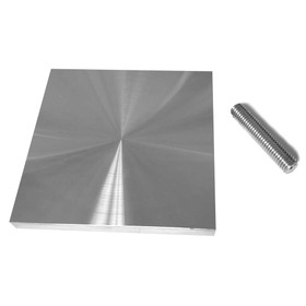 100mm Square Aluminum glass adapter with M10 x 2" threaded rod