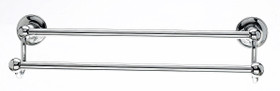 Top Knobs - Bath Double Towel Rod - Polished Chrome - Plain Back Plate (TKED11PCD)