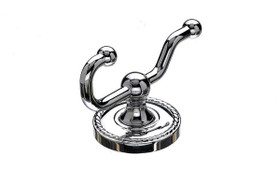 Top Knobs - Bath Double Hook - Polished Chrome - Rope Back Plate (TKED2PCF)