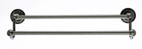 Top Knobs - Bath Double Towel Rod - Antique Pewter - Beaded Back Plate (TKED9APA)