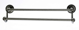 Top Knobs - Bath Double Towel Rod - Antique Pewter - Plain Back Plate (TKED9APD)