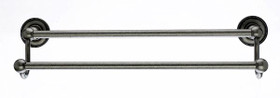 Top Knobs - Bath Double Towel Rod - Antique Pewter - Beaded Back Plate (TKED7APA)