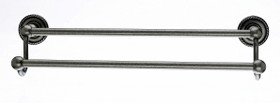Top Knobs - Bath Double Towel Rod - Antique Pewter - Rope Back Plate (TKED9APF)