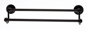 Top Knobs - Bath Double Towel Rod - Oil Rubbed Bronze - Plain Back Plate (TKED7ORBD)