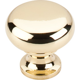 Top Knobs - Flat Faced Knob  - Polished Brass     (TKM269)