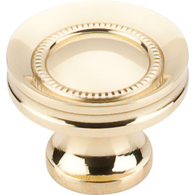 Top Knobs - Button Faced Knob  - Polished Brass (TKM290)