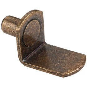 Antique Brass 1/4" Pin Angled Shelf Support with 3/4" Arm