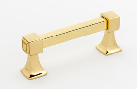 Alno | Cube - 3" Pull in Polished Brass (A985-3-PB)