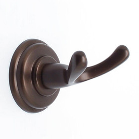 DOUBLE ROBE HOOK RUBBED BRONZE (BER-2110US10B)