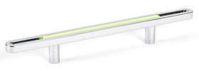 PULL 96MM POLISHED CHROME AND LIME (BER-9747-1000-P)