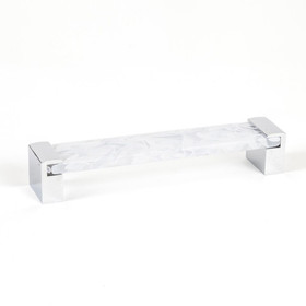 PULL 160MM POLISHED CHROME AND WHITE TRANSPARENT (BER-9767-1000-P)