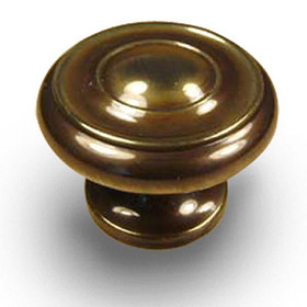 Plymouth - Premium Solid Brass, Knob, 1-1/2" dia. Polished Antique (CENT11428-PA)