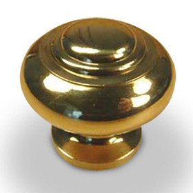 Classique - Premium Solid Brass, Knob, 1-1/4" dia, Polished Brass (CENT11705-3)