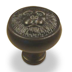 Roman - Premium Solid Brass, Lion Head Knob, 1-1/4" dia. Oil Rubbed Bronze (CENT19306-10B)