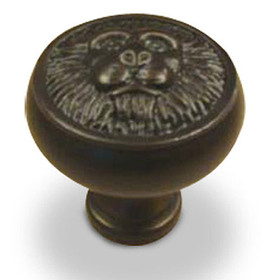 Roman - Premium Solid Brass, Lion Head Knob, 1-1/2" dia. Oil Rubbed Bronze (CENT19308-10B)