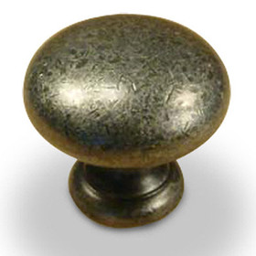 Elegance - Premium Solid Brass, Knob, 1-1/4" dia. Aged Silver (CENT11905-AS)