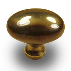 Plymouth - Premium Solid Brass, Knob, 1-3/8" dia, Polished Antique (CENT13117-PA)