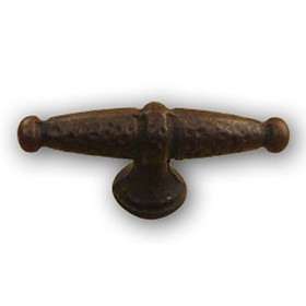 Savannah - Wrought Iron, 2-3/8" dia. T-Knob, Natural Rust (CENT45109-NR)