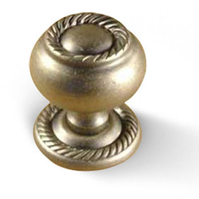 Saturn - Premium Hollow Brass, Knob/Backplate, 1-1/4" dia. Aged Pewter (CENT15056-AP)