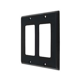 Double Rocker Transitional Switch Plate - Paint Black (DELH-SWP4741U19)