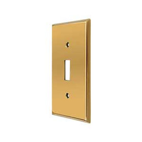 Single Toggle Transitional Switch Plate - PVD Polished Brass (DELH-SWP4751CR003)