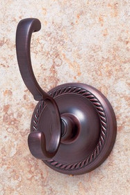 Old World Bronze Finish Deco Robe Hook, Concealed Screw(JVJ24708)