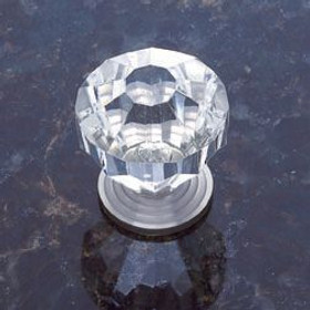 Satin Nickel Finish 1 1/4" Crystal Acrylic Knob with Satin Nickel Base(JVJ53646)