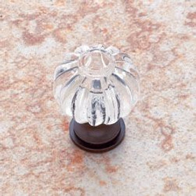 Old World Bronze Finish 1 " Crystal Acrylic Knob with Old World Bronze Base(JVJ53712)