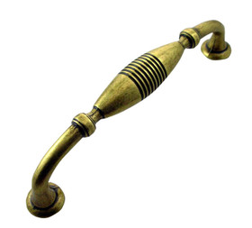 Brass Antique Striped Mount Pull (MNG16110)