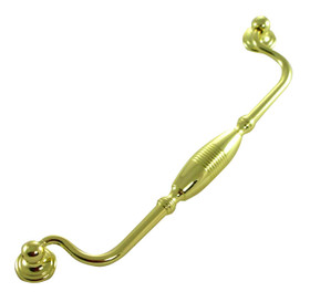 Polished Brass Striped Clapper Pull (MNG15814)