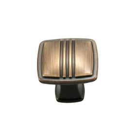 1 1/4" x 1 1/4" Square Knob w/ Middle Lines (RKICK161BE)