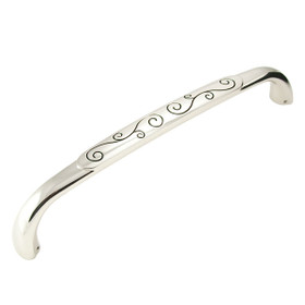 12 inch C/C Ornate Middle Door Pull (RKIPH6615PNB)