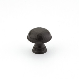 Knob,Hammered, Knurled Edge, Oil Rubbed Bronze, 1-1/4in dia (SCH-571-10B)